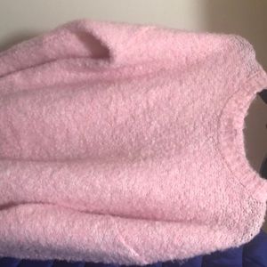 Pink furry sweater